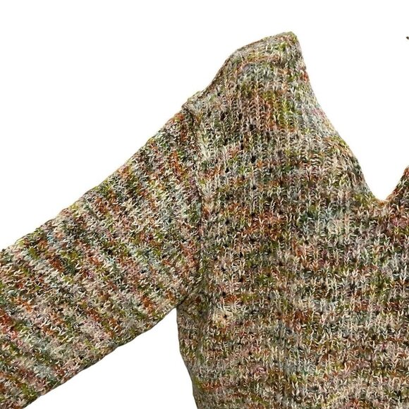 *Free People Oversized Chunky Knit V-Neck Sweater Rainbow Confetti size Small - Picture 5 of 10